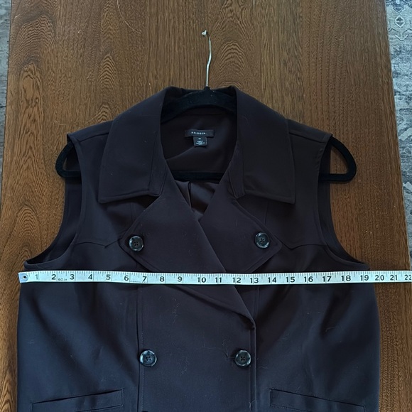 Halogen Black Women's Sleeveless Double-Breasted Trench Vest medium - Picture 3 of 16